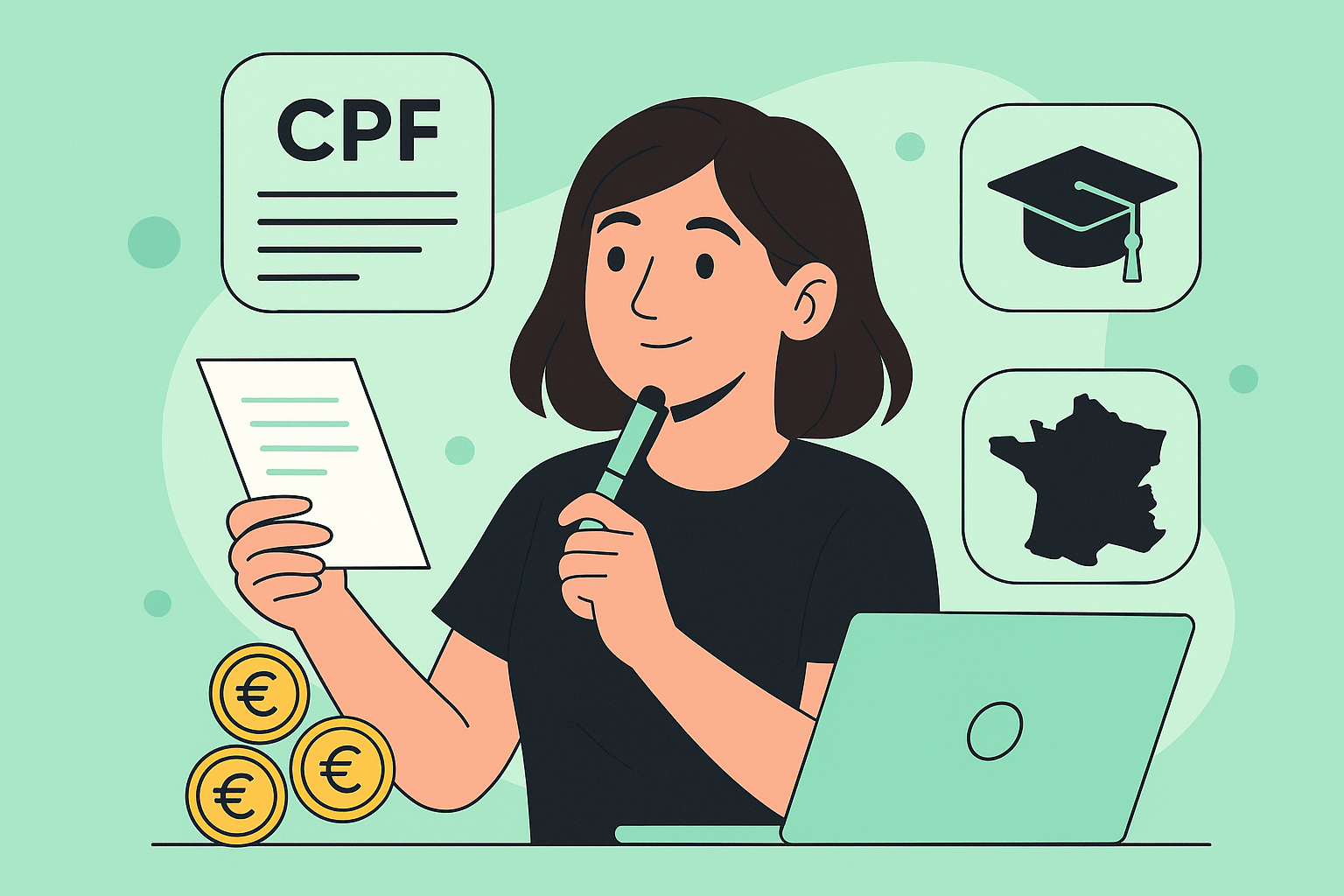 Une image représentant une fille qui se demande comment financer ses études